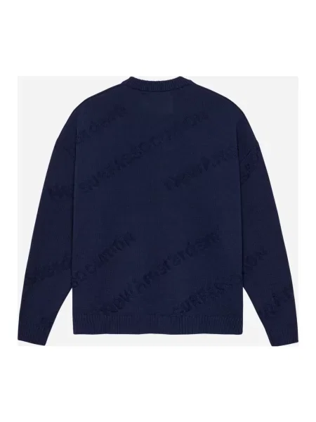 Sweter New Amsterdam Surf Association żakardowy z logo niebieski