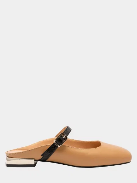 Кожаные мюли Enzo Verratti бежевые