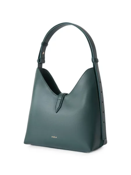 Geantă Furla din piele de căprioară verde