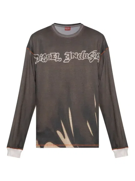 Tricou Diesel lung maro