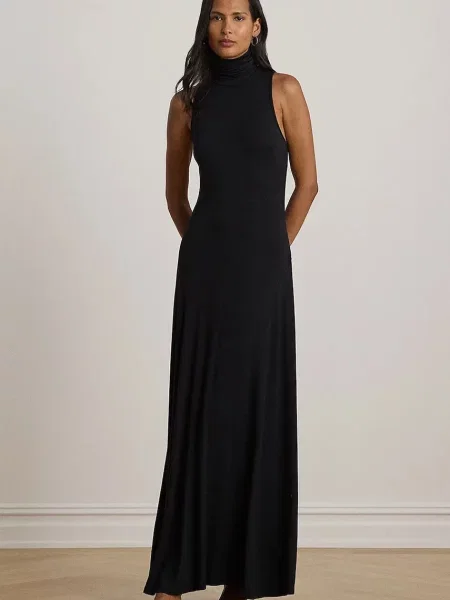 Lauren Ralph Lauren rochie evazată cu vâscoză negru