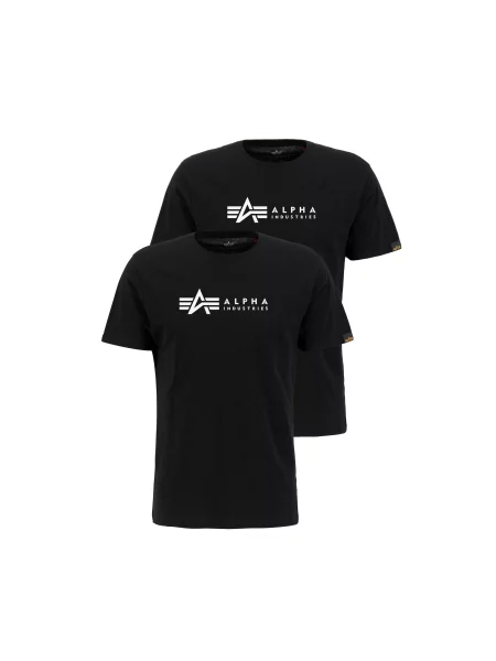ALPHA INDUSTRIES Tričko černá bílá