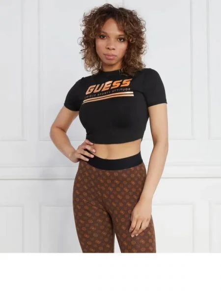 GUESS ACTIVE Tricou AGGIE ACTIVE | Cropped Fit negru