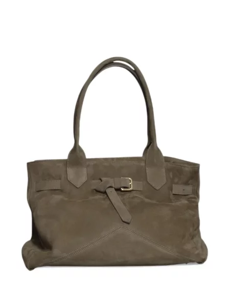 Δερμάτινη τσάντα shopper Ballantyne με αγκράφα πράσινο