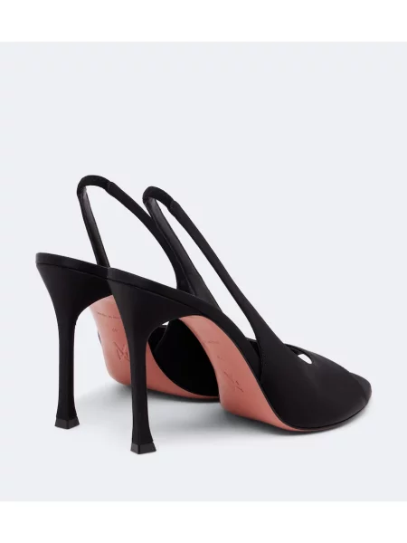 Sandale Amina Muaddi din satin negru