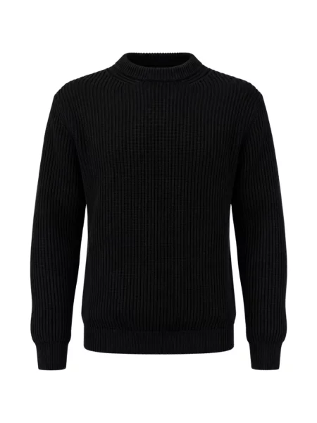 Pulover Franzese Collection cu decolteu rotund negru