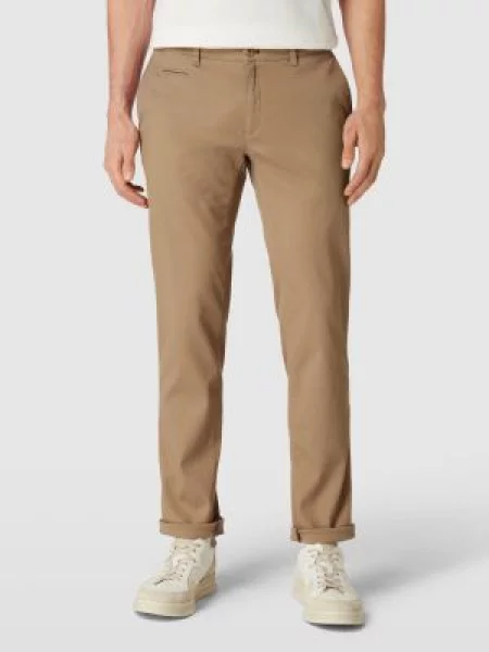 Chinosy o kroju slim fit z wpuszczanymi w stylu francuskim model ‘Fabio’ Brax beżowe