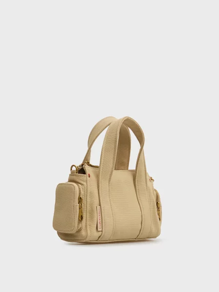 Сумка Calvin Klein с ремешками из канваса бежевая