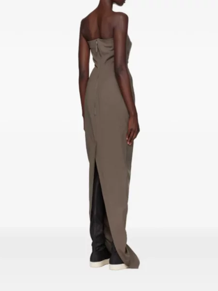 Rochie maxi Rick Owens fără bretele gri