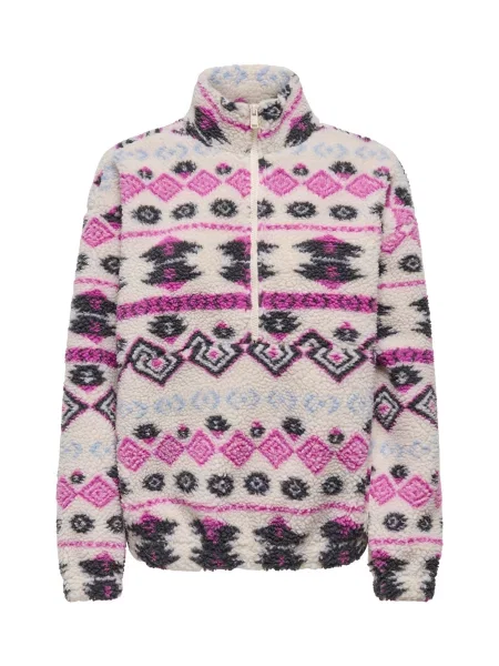 ONLY Pulover ONLJanne kitt / fucsia / negru alb