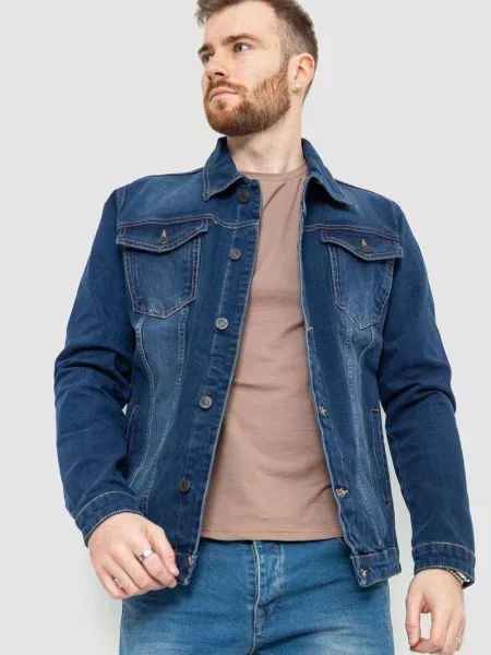 Джинсова куртка Ager бавовна/еластан синій