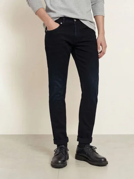 Dondup Dżinsy Z Przetarciami George Skinny Fit blau niebieskie