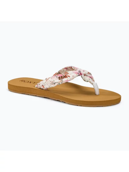 Žabky ROXY Paia V white/crazy pink print bílé