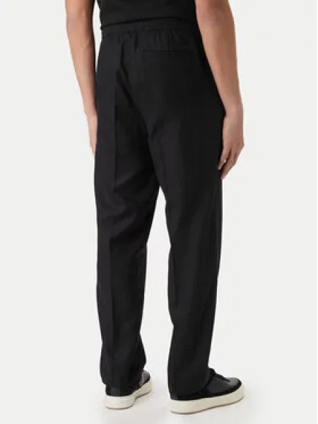 Calvin Klein Szövet nadrág Straight Fit fekete