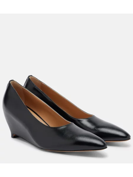 Pantofi cu toc Maison Margiela din piele cu pană negru