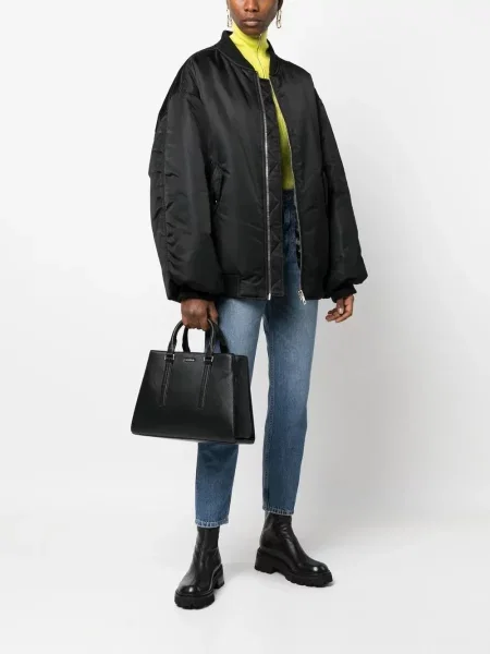 Shopper kabelka Calvin Klein s autogramem černá