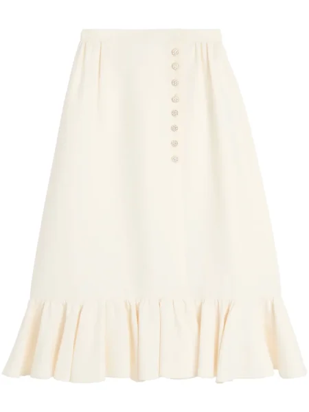 Fustă midi Valentino Garavani din crep până la genunchi