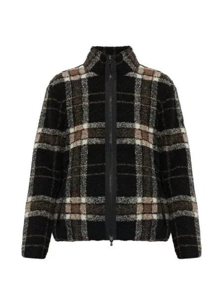Geacă Bogner din fleece în carouri negru