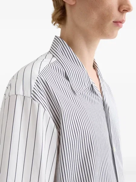 Cămașă Jil Sander cu dungi scurtă alb