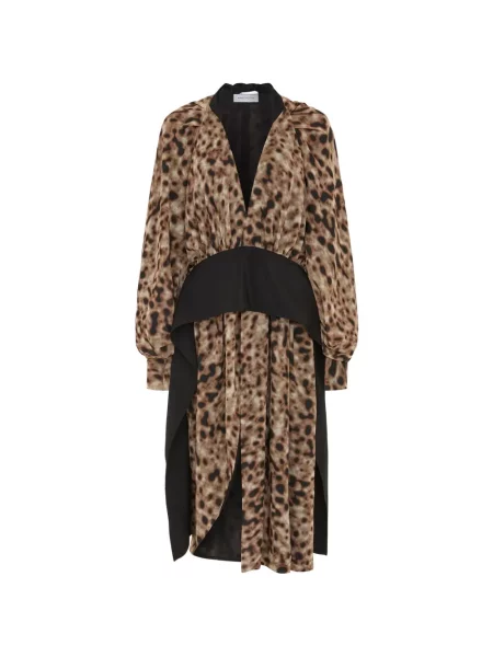Rochie midi 16arlington cu imagine cu model leopard maro