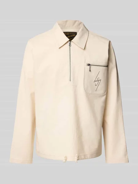 Bluza z krótkim zamkiem błyskawicznym model ‘Specter’ Deus Ex Machina biała