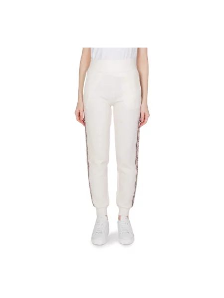 Spodnie dresowe Guess z nadrukiem beżowe