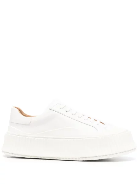 Sneakerși Jil Sander cu șireturi din dantelă