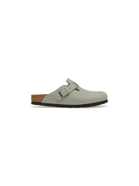 Klapki Birkenstock skórzane zielone