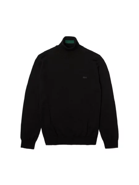 Sweter Lacoste do golfa z wysokim kołnierzem czarny