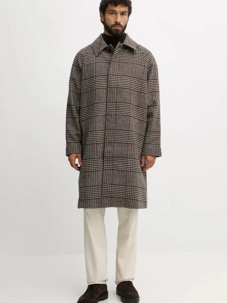 Палто с вълна Tommy Hilfiger кафяво