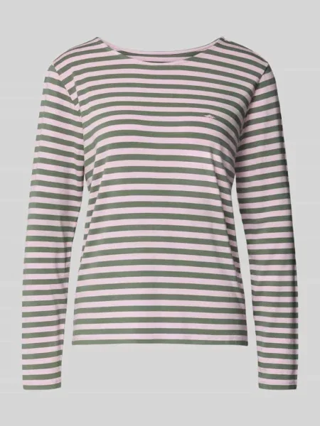 Bluzka z długim rękawem o kroju regular fit z mieszanki Fynch-hatton różowa