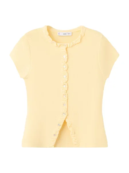 MANGO Pletena jopa MAMBO pastelno rumena