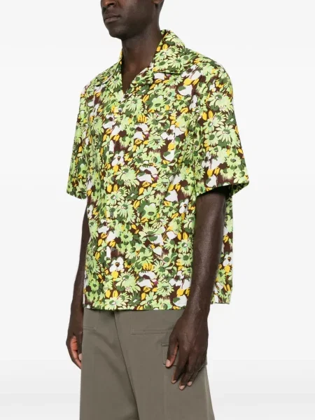 Cămașă Marni cu model floral cu imagine verde