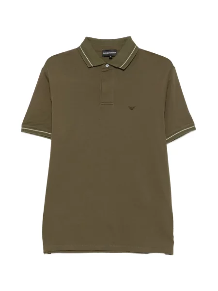Tricou polo Emporio Armani cu broderie verde