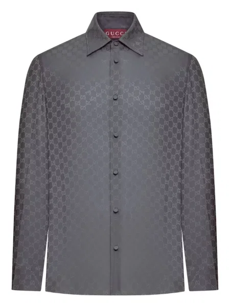 Копринена риза Gucci сиво