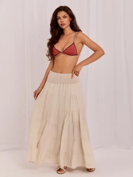 Fusta maxi Italy Moda bej