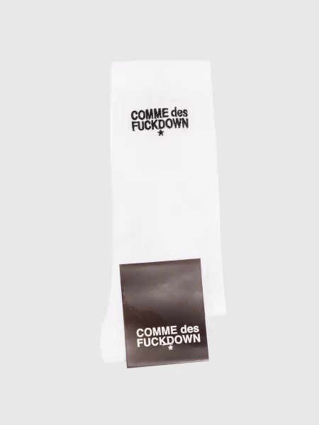 Носки Comme Des Fuckdown с вышивкой белые