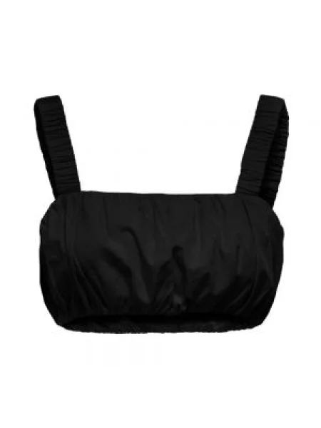 Top Only na ramiączkach o krotszym kroju czarny