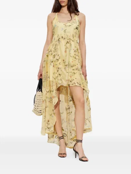 Rochie Allsaints cu model floral cu imagine galben