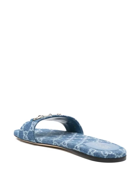 Sandale Gucci fără toc albastru