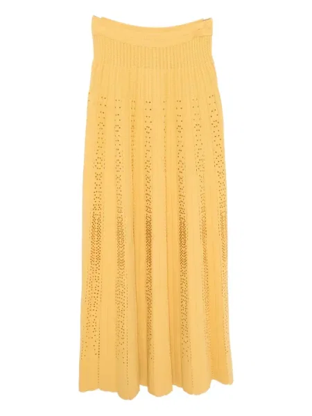 Fustă Elie Saab tricotate de cristal galben