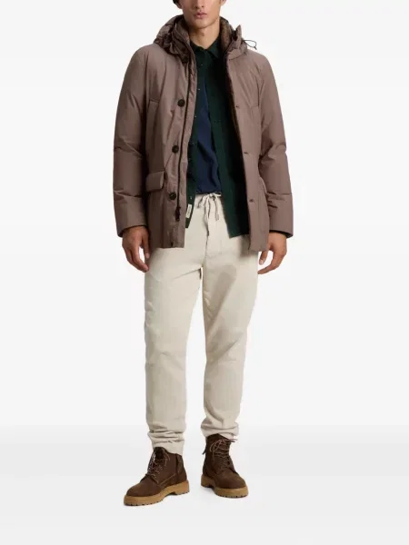 Geacă Woolrich cu glugă maro