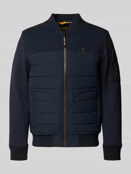 Bluza rozpinana z pikowaniem i stójką Pme Legend granatowa