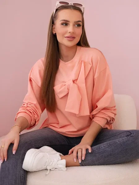 Bluza Kesi z kokardką różowa