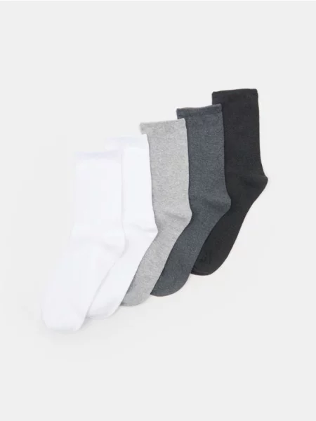 Sinsay Základní ponožky 5 balení šedá