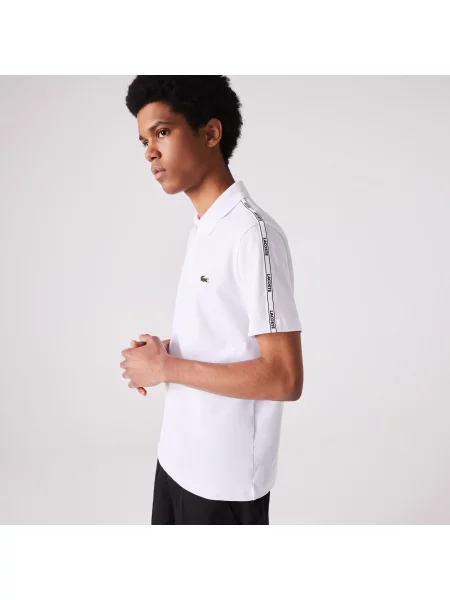 Lacoste Elastyczna Koszulka Polo Regularny Krój Marki biała