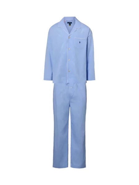 Piżama z bawełny z tkanym wzorem Polo Ralph Lauren Underwear biała