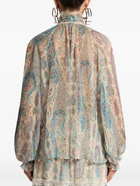 Bluză Etro de mătase cu imagine cu model paisley