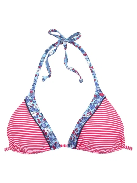 S.Oliver Sutien costum de baie Jill azuriu / albastru deschis / roz zmeură alb