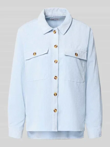 Bluzka sztruksowa o kroju regular fit z z patkami na piersi Model EFFI' Pieces